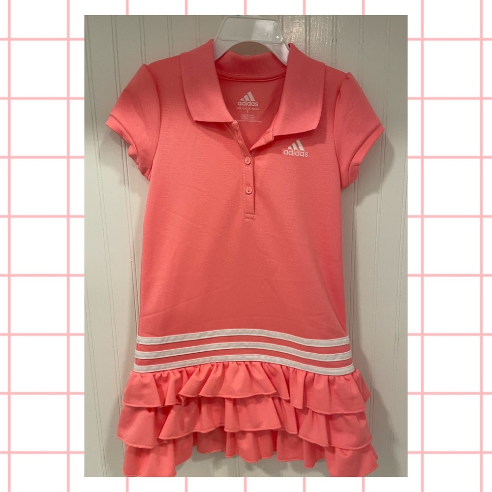 Adidas Girls Short Sleeve Polo Dress [Size 5]🩷🤍